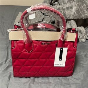 Nine West Cherry Red Quilted Satchel